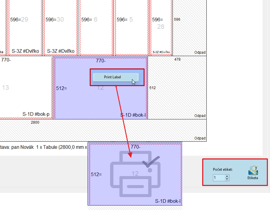 etiketa na vyžádání